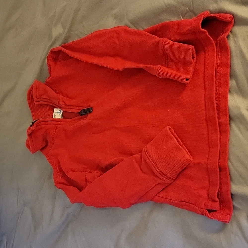 JCrew Size 3 toddler Boys 1/4 zip red Sweater